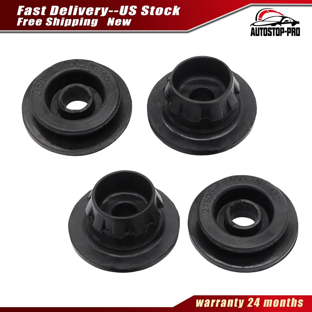 Set of 4 Radiator Mount Bushings for Nissan (21506-4M400, 21507-4M400)