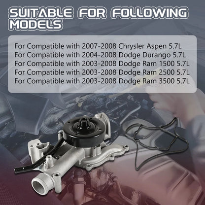 Water Pump for Dodge RAM 1500 2500 3500 Hemi V8 5.7L (53021380AL, AW7168)