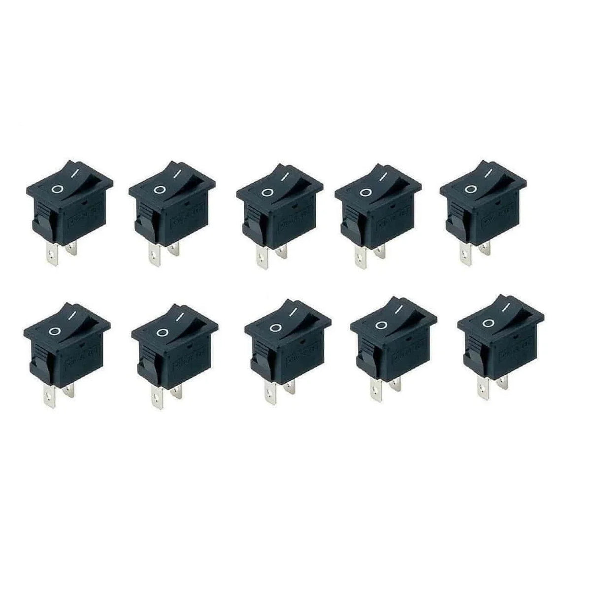 10X Black Rocker Switch for MINI (2 Pin ON/OFF SPST 125VAC 6A 250VAC 3A)