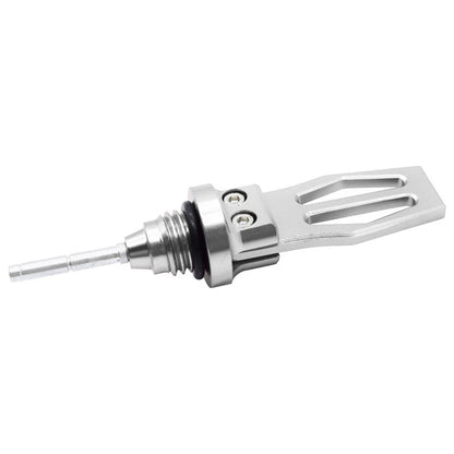 CNC Motorcycle Engine Oil Dipstick Cap Plug Crankcase Level Gauge Silver