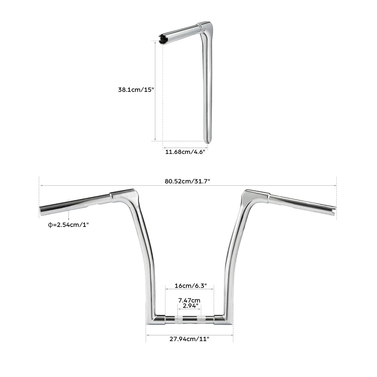 15" Rise Ape Hanger Handlebar for Harley Softail Street Bob Low Rider (2018–2025)