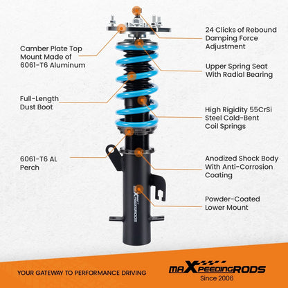 Adjustable 24 Level Damper Racing Coilovers for Nissan Sentra (2007–2012)