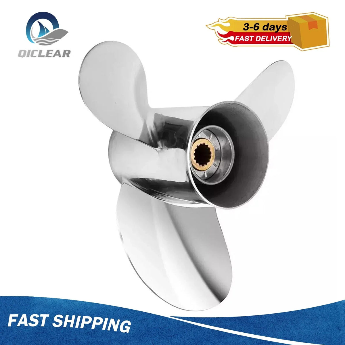 13.5 x 16 Stainless Propeller for Yamaha 50-130HP (15 Spline Tooth)