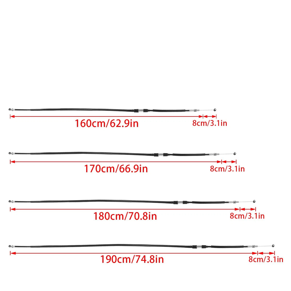 Stainless Steel Clutch Cable Wire Kit for Universal Applications (63"–75")