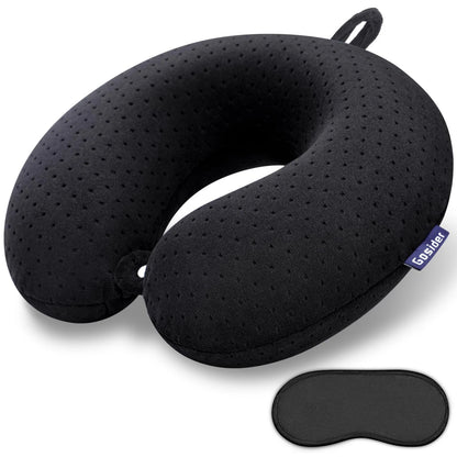 Memory Foam Travel Neck Pillow for Airplane Comfort