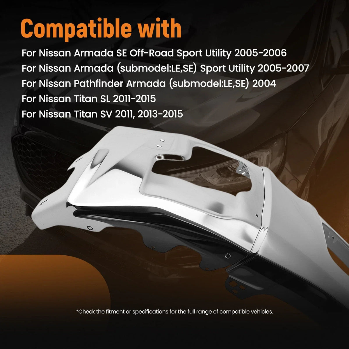 Chrome Front Bumper Face Bar for Nissan Titan (2004–2015) 620227S201
