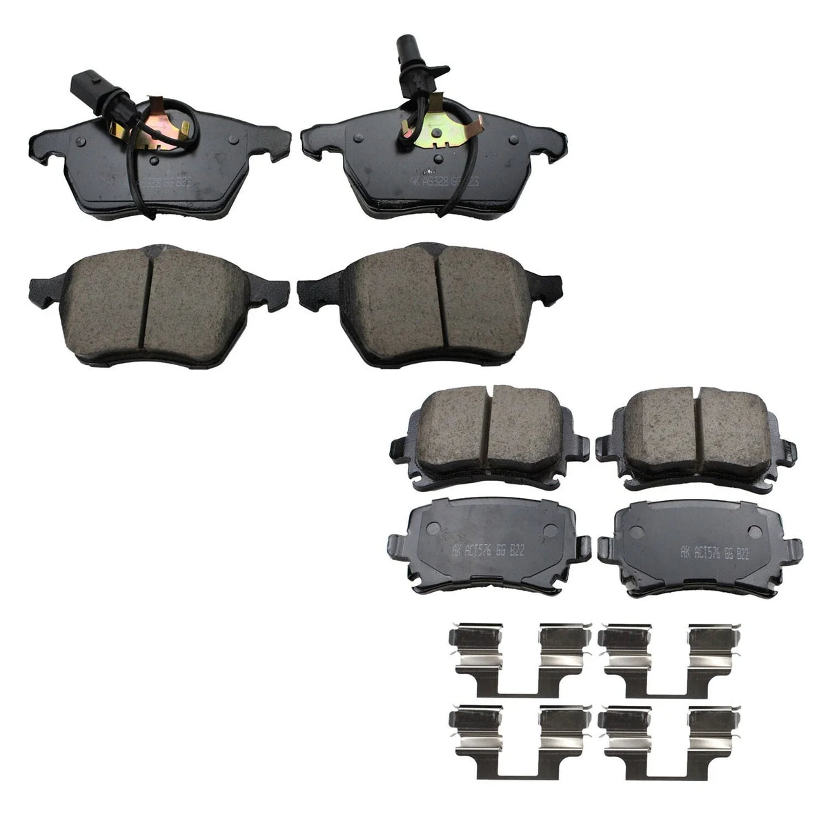 Akebono EURO Front & Rear Ceramic Brake Pad Kit for Audi S4 (2018–2023)