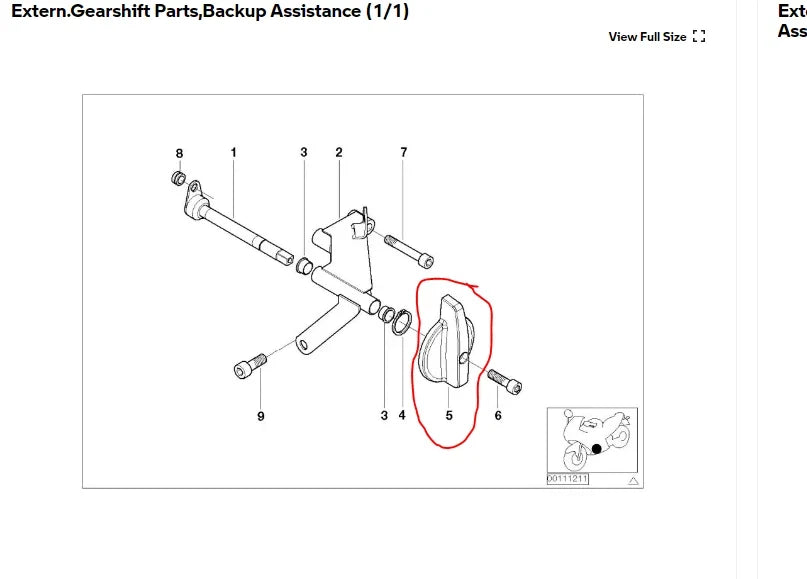 Handle Turn Knob for BMW K1200LT (1999–2004) P/N: 2341666264