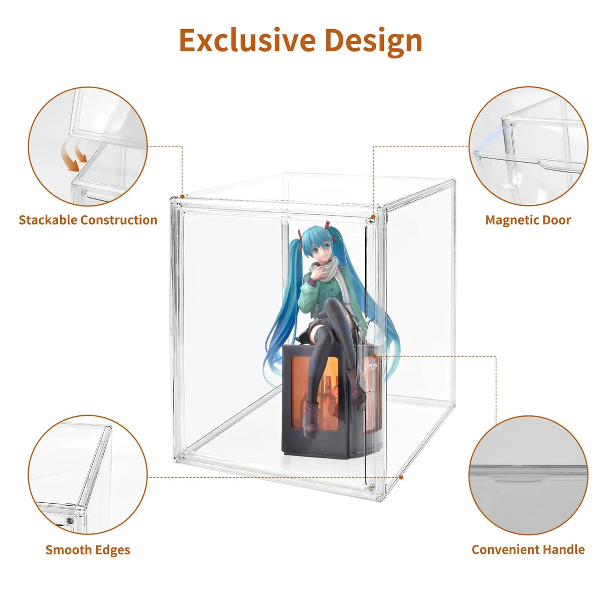 Clear Acrylic Display Case for Automotive Models (14.2"L x 8.7"W x 10.6"H)