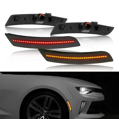 Set of 4 LED Smoked Side Marker Lights for Chevy Camaro (2016–2021)