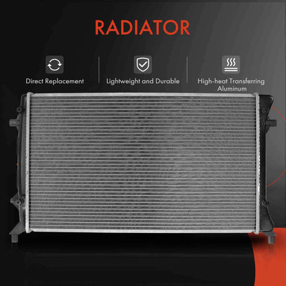 Radiator & Cooling Fan Assy Kit for VW Golf (2010–2014) 1K0121251BR, 1K0121251CD, 1K0121251DF