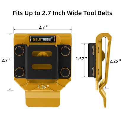 Drill Belt Clip Holder for Tool Belt - Measuring Tape Yellow