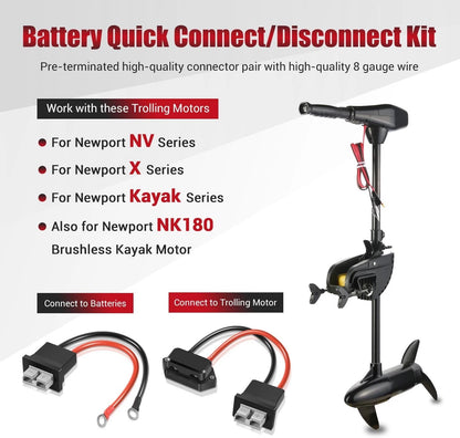 Trolling Motor Quick Connect Plug for Marine Battery Disconnect Connectors