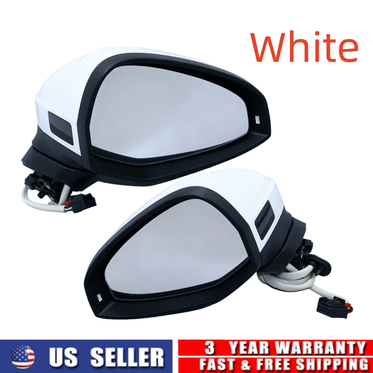 Left & Right Heated Blind Spot Signal Mirrors for Audi A4 A4 Quattro (2017–2019)