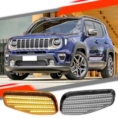 2X Clear LED Front Side Marker Lights for Jeep Renegade (2015–2022)