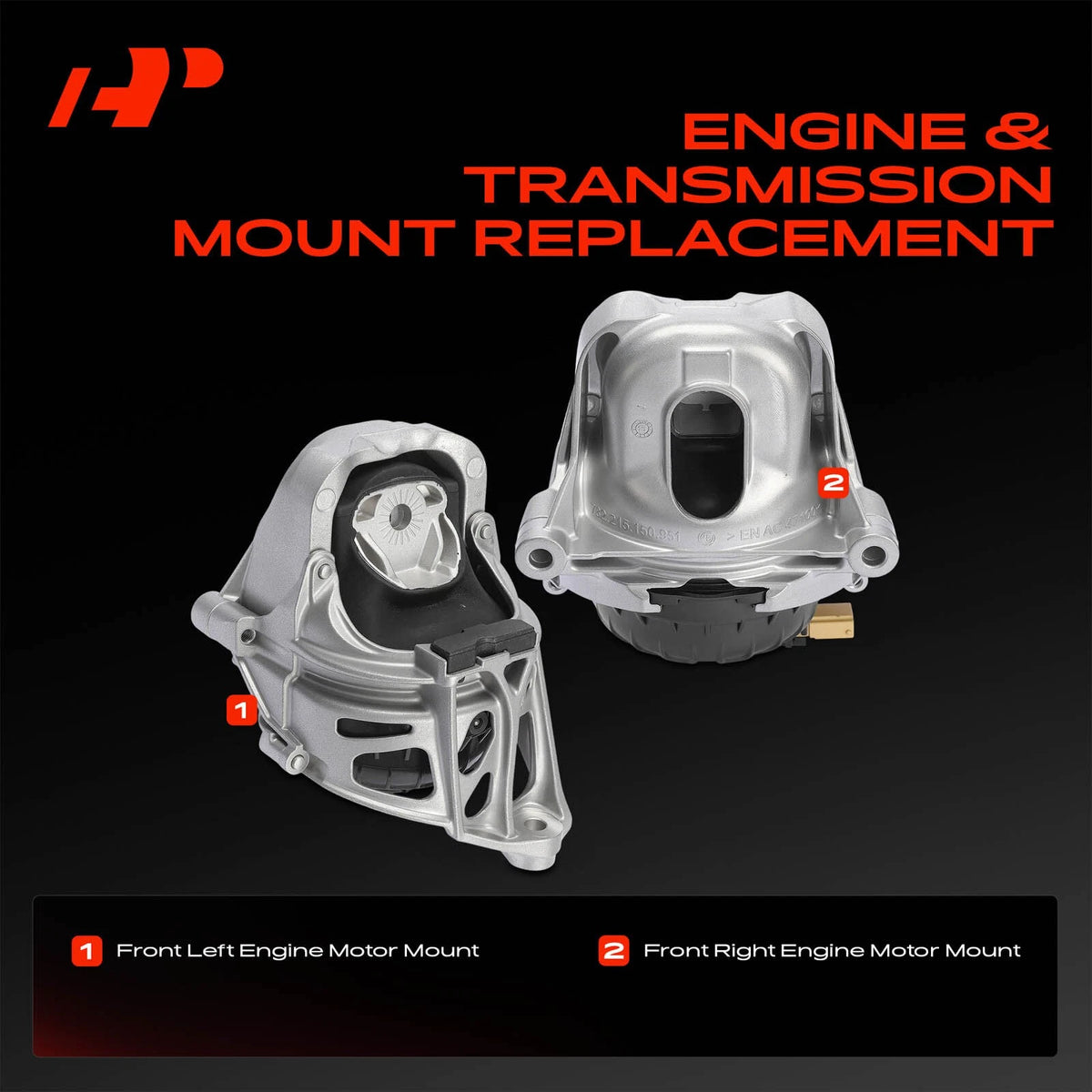 2X Engine Motor Mount for Audi A4 A4 allroad (2017–2020) Q5 Q7 (2018–2024)