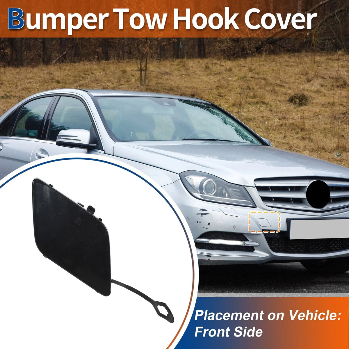 Tow Hook Cover for Mercedes-Benz W204 (2007–2014) No.A2048850426 Unpainted