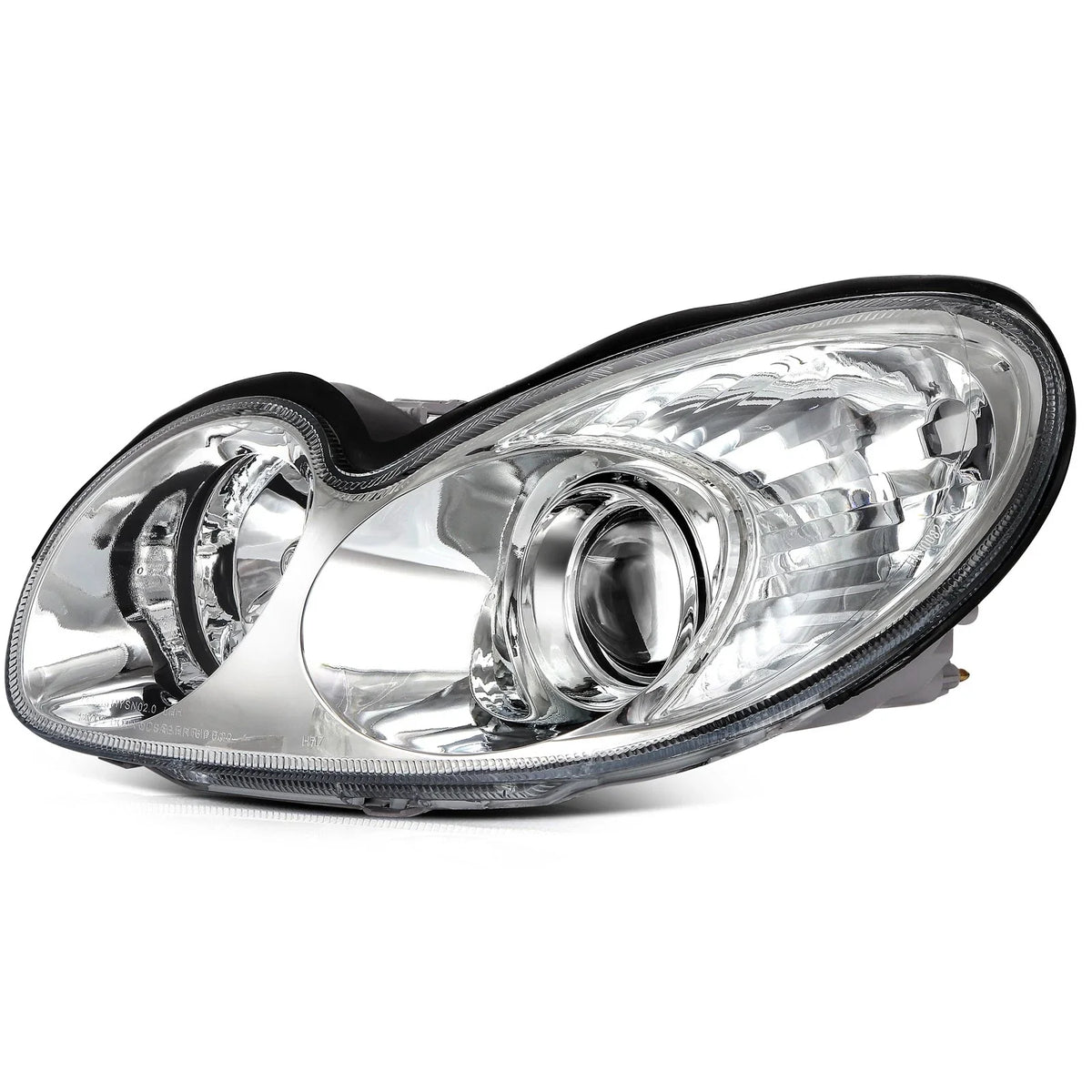 Headlight Assembly for Hyundai Sonata (2002–2005) Pair Chrome Housing Clear Lens