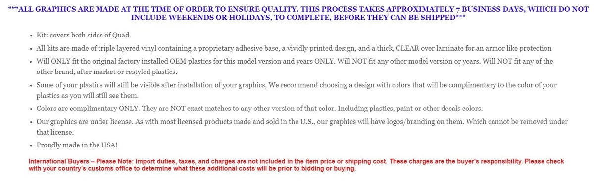 Graphic Kit for Honda TRX400EX (1999–2007)