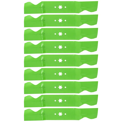 9-Pack Notched High Lift Blade for White Outdoor GT2550 ZT54 GT954 (742-0677, 742-0677A, 112-0931)