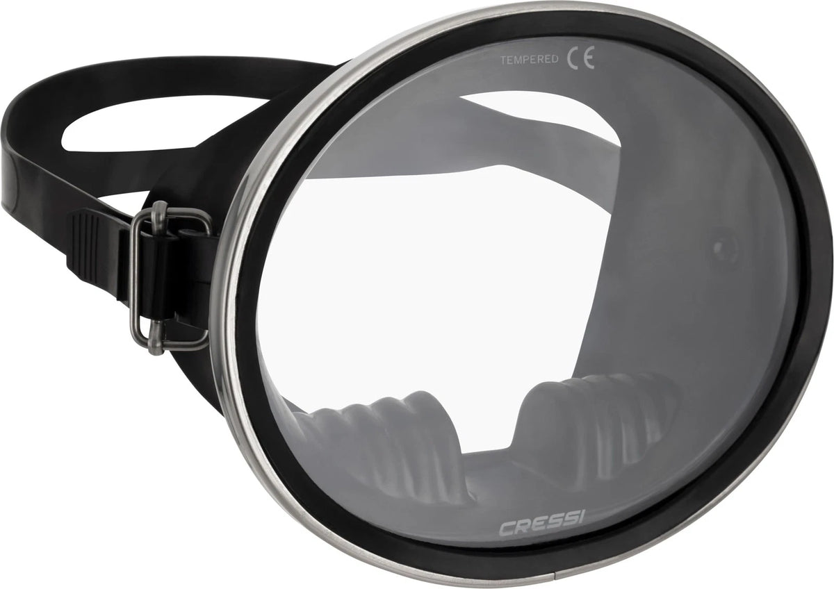 Retro Freediving Mask with Oval Tempered Glass Lens for Dive Gear (2023)