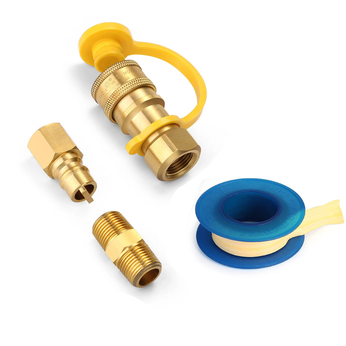 3/8 Inch LP Gas Propane Hose Quick Connect Fittings Disconnect Kit