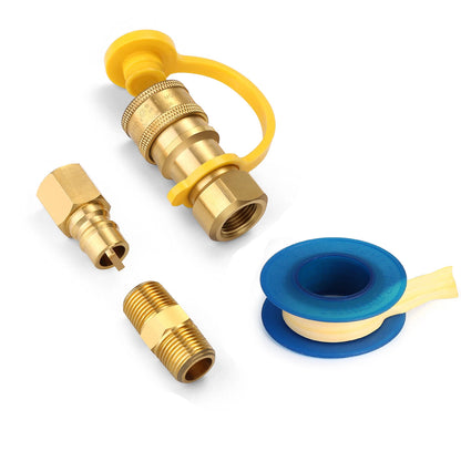 3/8 Inch LP Gas Propane Hose Quick Connect Fittings Disconnect Kit