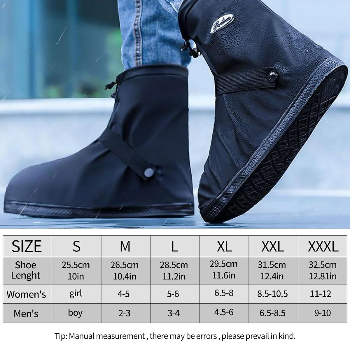 Waterproof Shoe Covers for Universal Fit (Reusable, Foldable, Rain Boot)