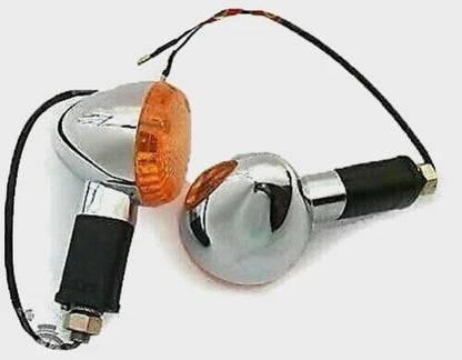 Set of 2 Chrome Orange Indicators for Royal Enfield Bullet 350 500
