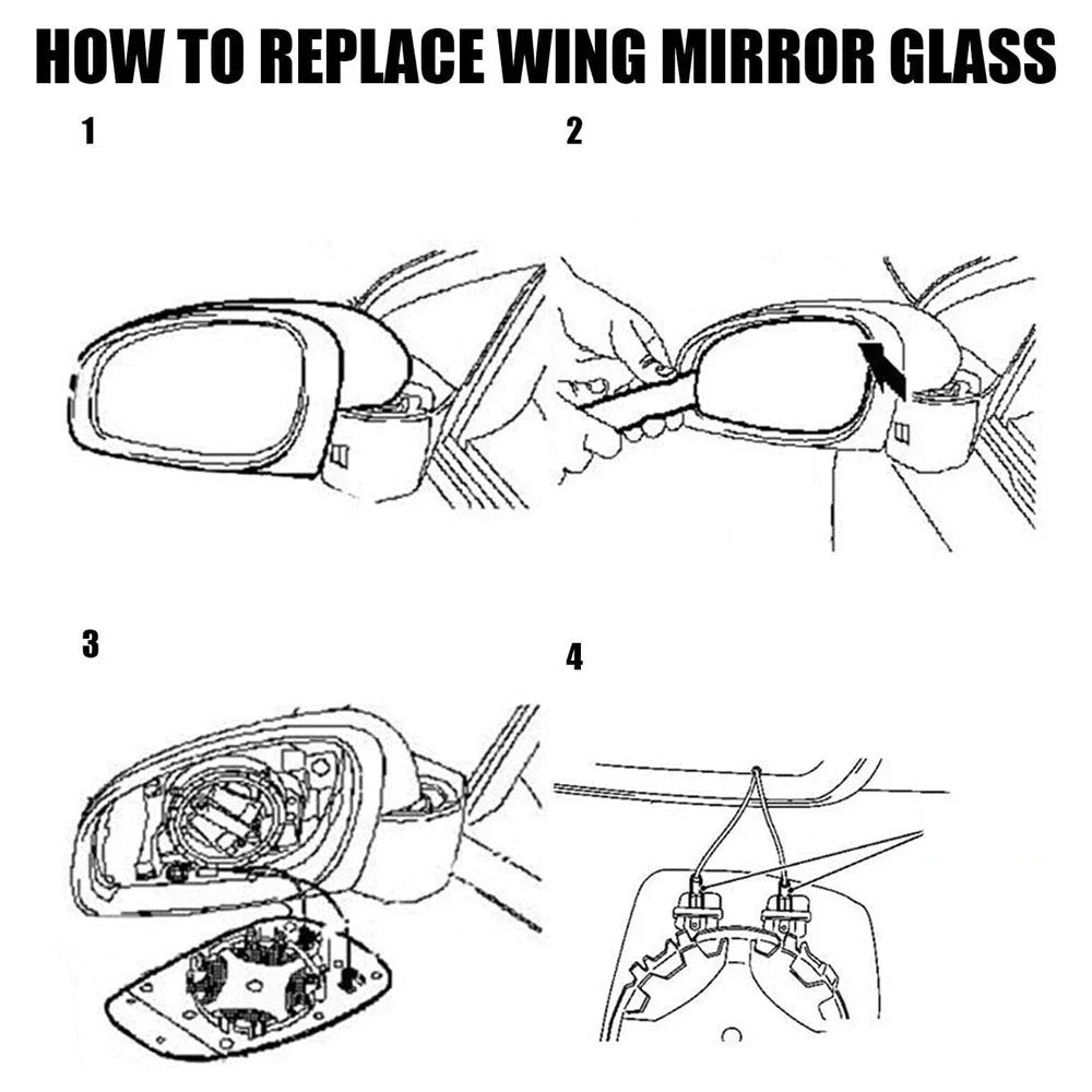 Left Hand Mirror Glass for Land Rover LR2 LR3 Range Rover Sport (2007-2013)