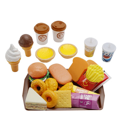 56Pcs Simulated Food Toy Set for Kids - Burger, Pizza (T007-019)