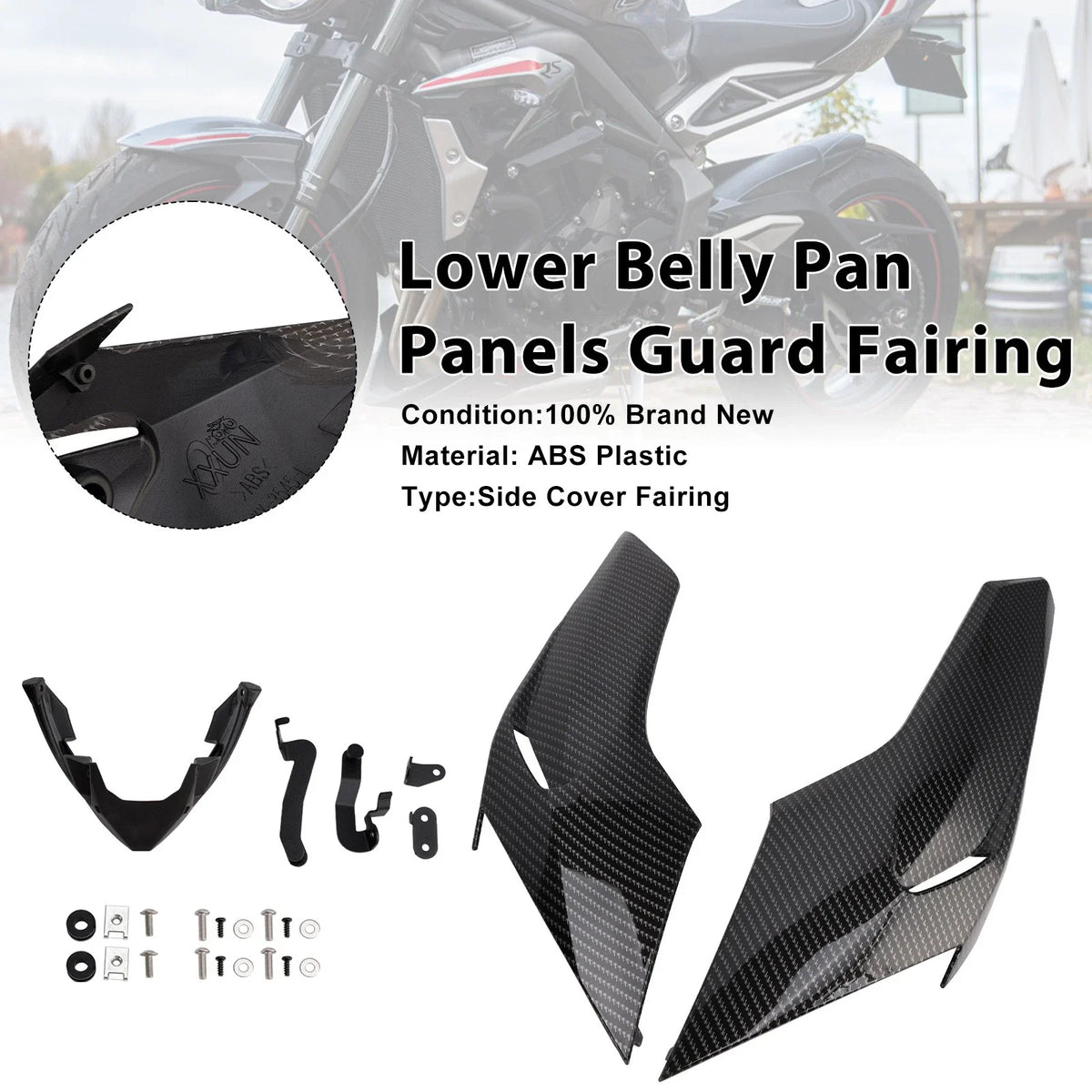 Lower Belly Pan Guard for Triumph Street Triple 765 R/RS (2020–2022) Carbon