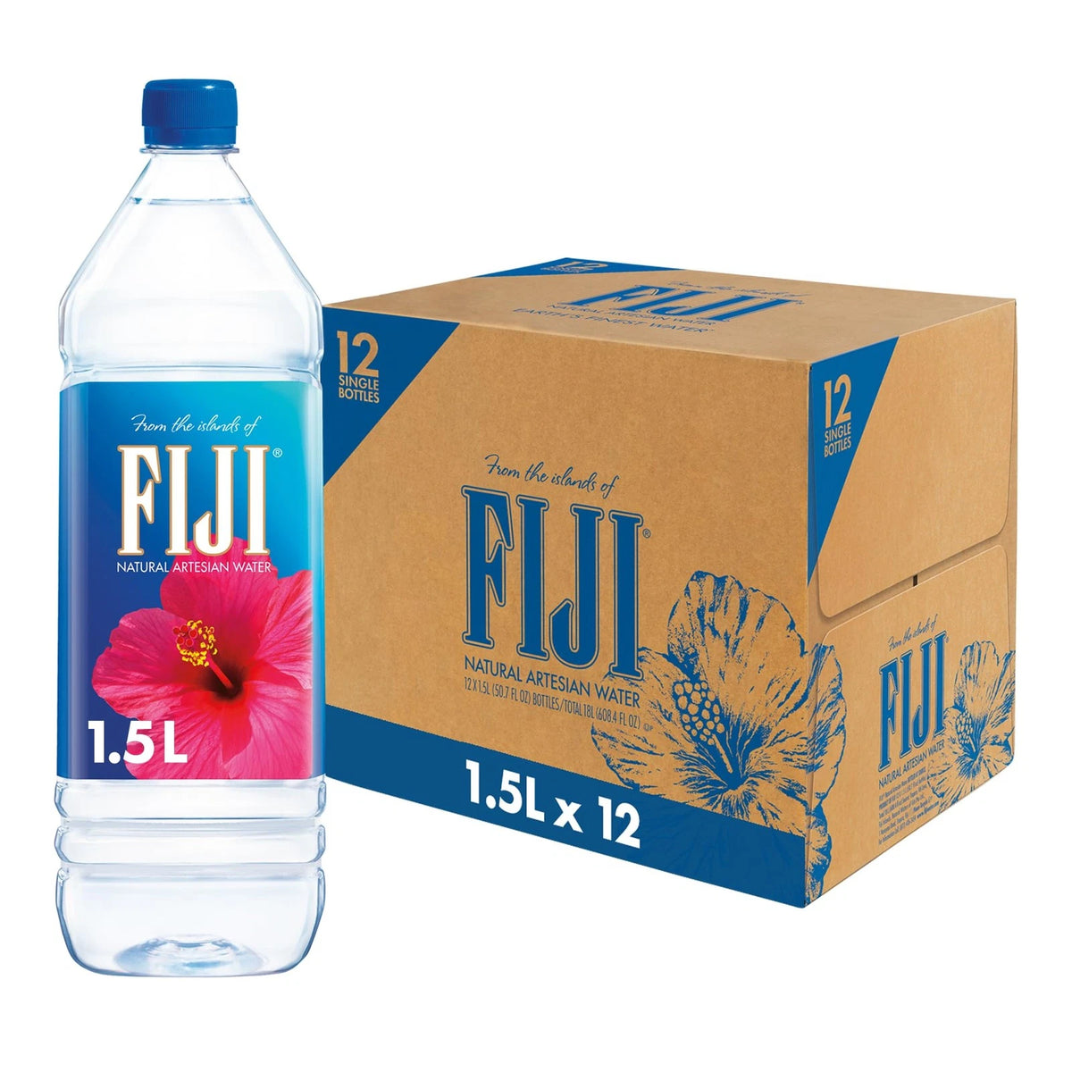 Pack of 12 FIJI Natural Artesian Bottled Water 50.7 Fl Oz Limited Edition