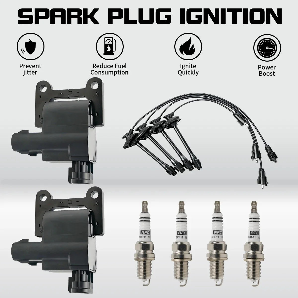 2X Ignition Coils + Wire + Spark Plugs for Toyota Camry 1997–2001 2.2L L4