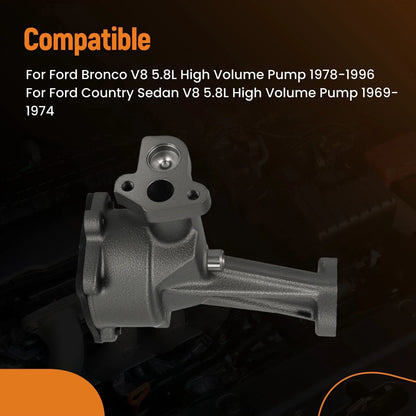High Volume Engine Oil Pump M83HV for Ford F-100/F-150 V8 5.8L (1977–1996)