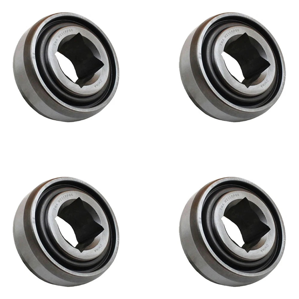 Set of 4 Disc Harrow Bearings 1.500" Square Bore x 1.750" IR x 4.130" OD
