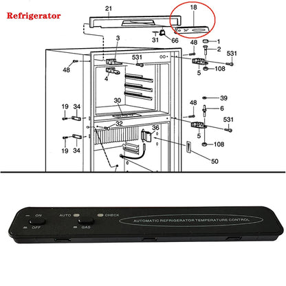 Eyebrow Control Board for Dometic Refrigerator DM2652 DM2852 DM2862 RM2351 (2932771021)