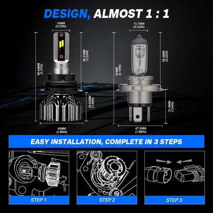 2X NOVSIGHT 9007 HB5 LED Headlight Bulbs Conversion Kit 6500K for