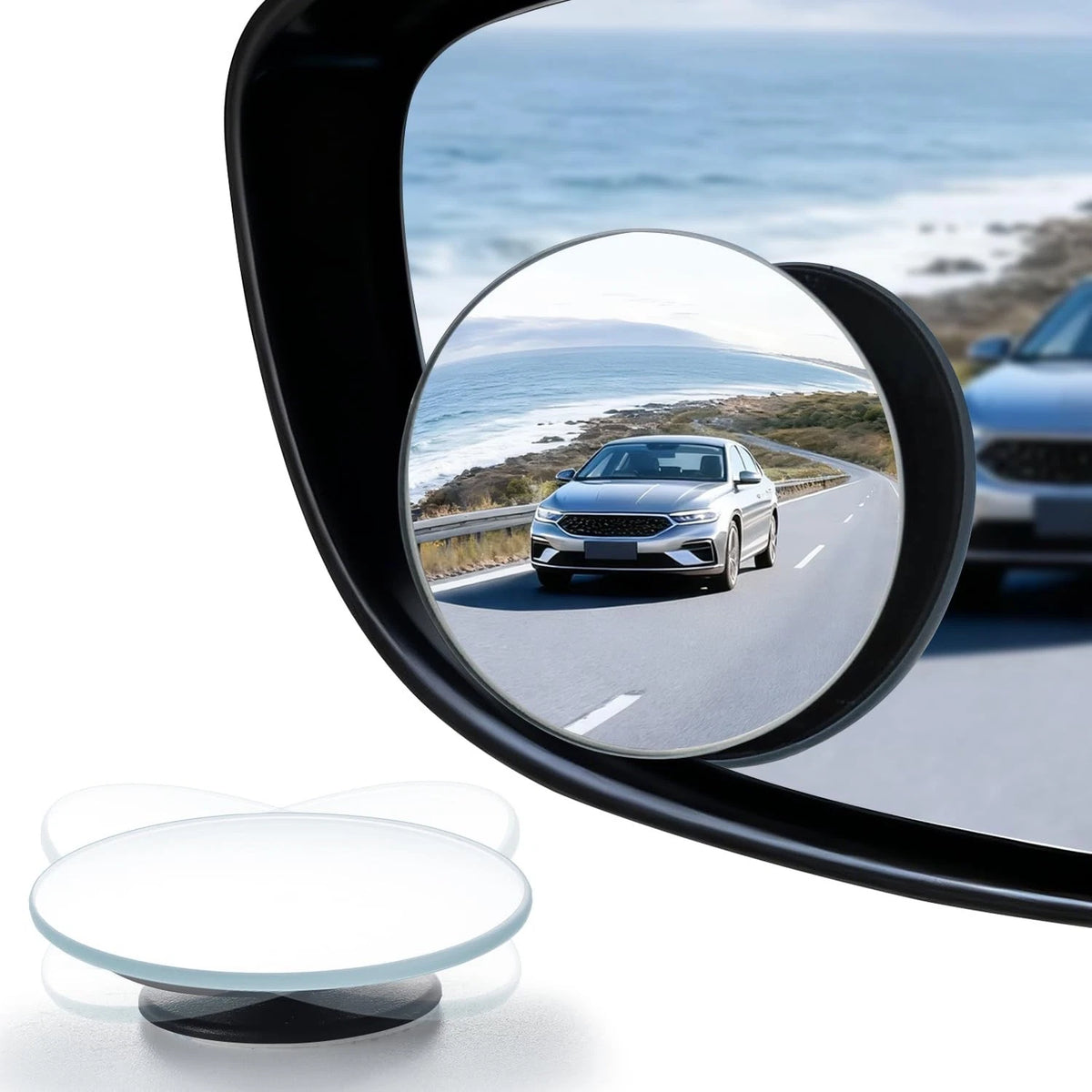 2 Inch Round HD Glass Blind Spot Mirror 360 Rotation for Car SUV Truck