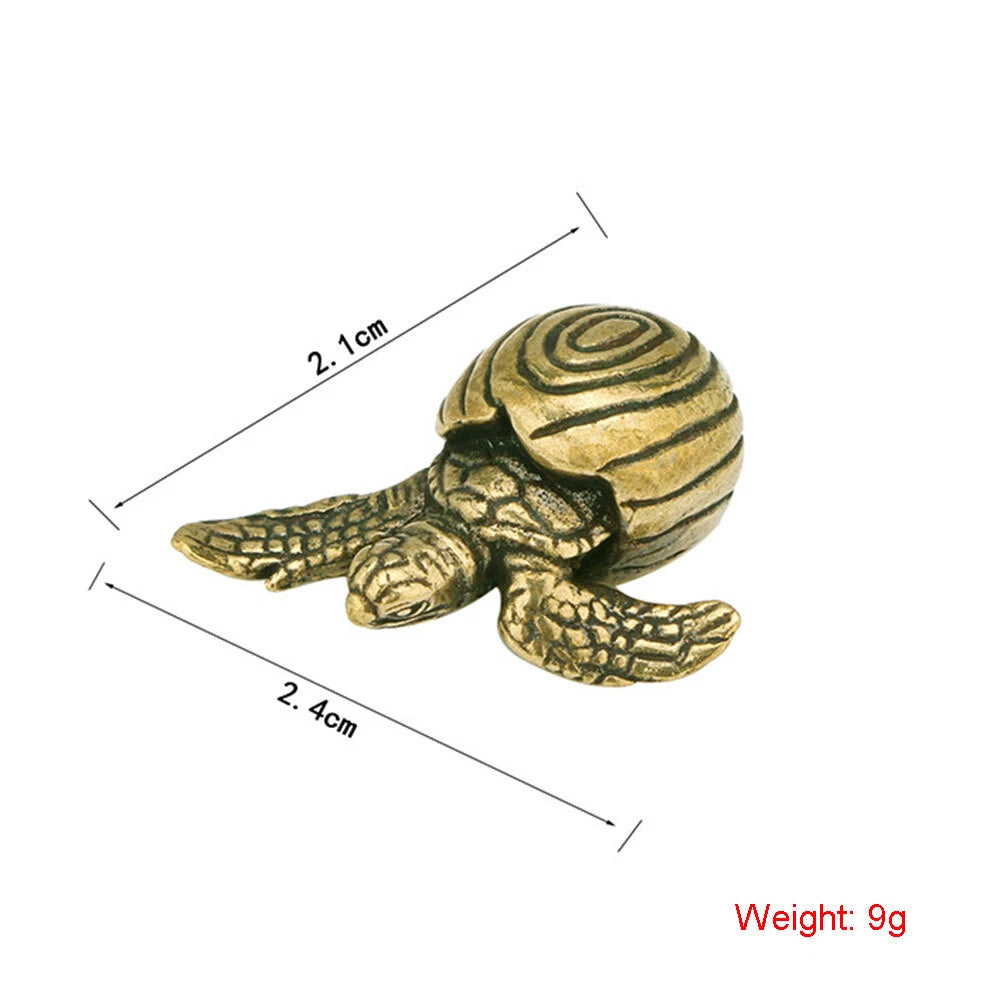 Solid Brass Turtle Figurines - Small Animal Statues for Home Ornaments