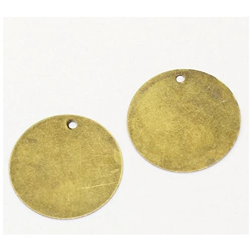 13/16 Inch Antique Bronze Tone Round Metal Blanks (200 Count)