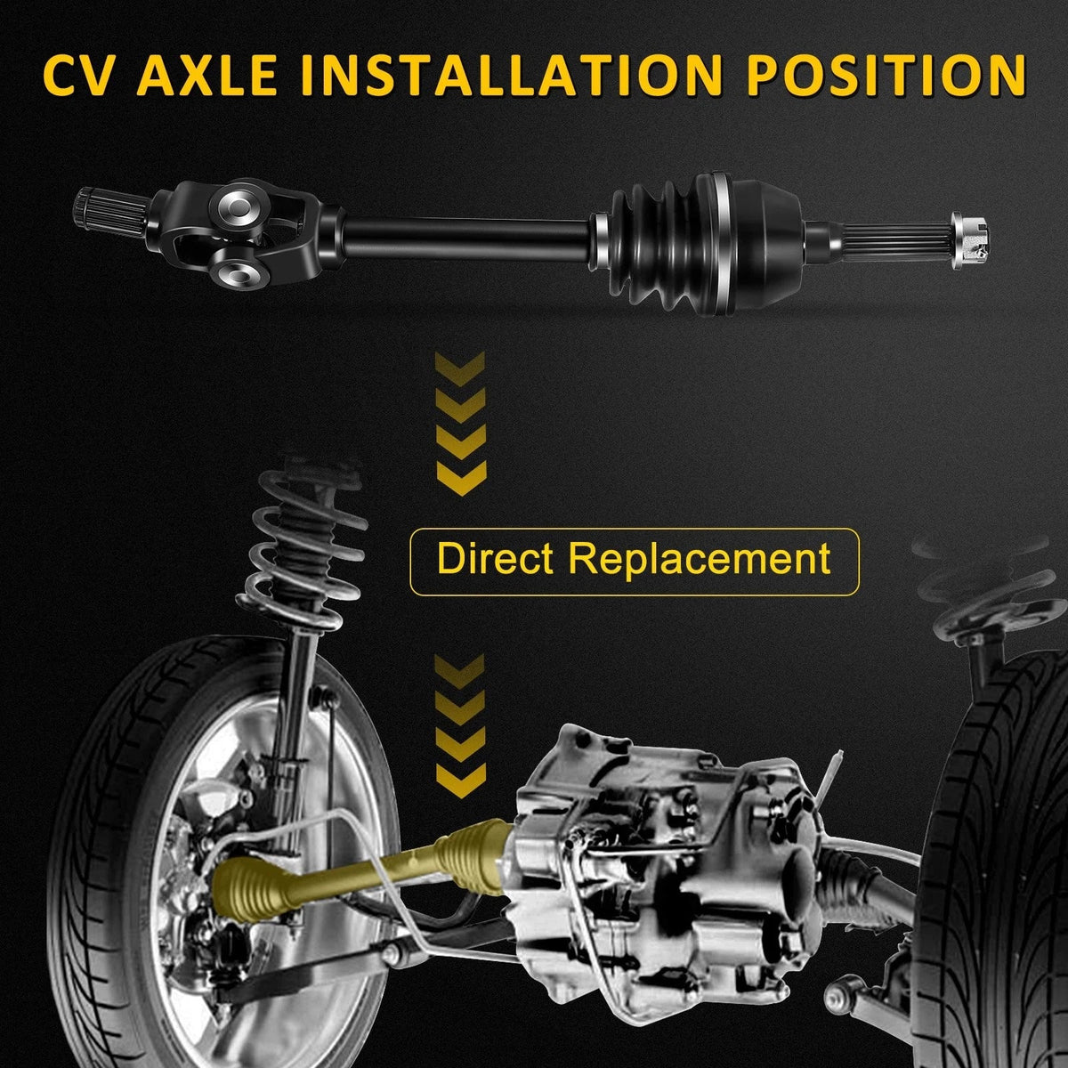 2Pcs Front CV Axle Shaft for Polaris Sportsman 400 600 700