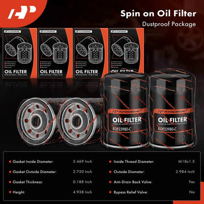 Set of 4 Engine Oil Filters for Chevy Silverado 1500 (1999–2001) Malibu (1981–1983)