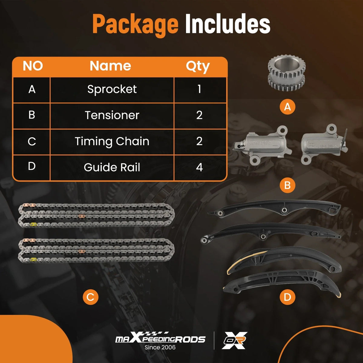Timing Chain Kit with Camshaft Adjuster for F150 Expedition Navigator (2015–2020) ML3Z-6L266-B