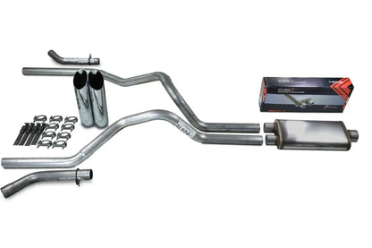2.5" Dual Exhaust Kit for Chevy GMC 1500 (2007–2014) Flow II Slash Tips