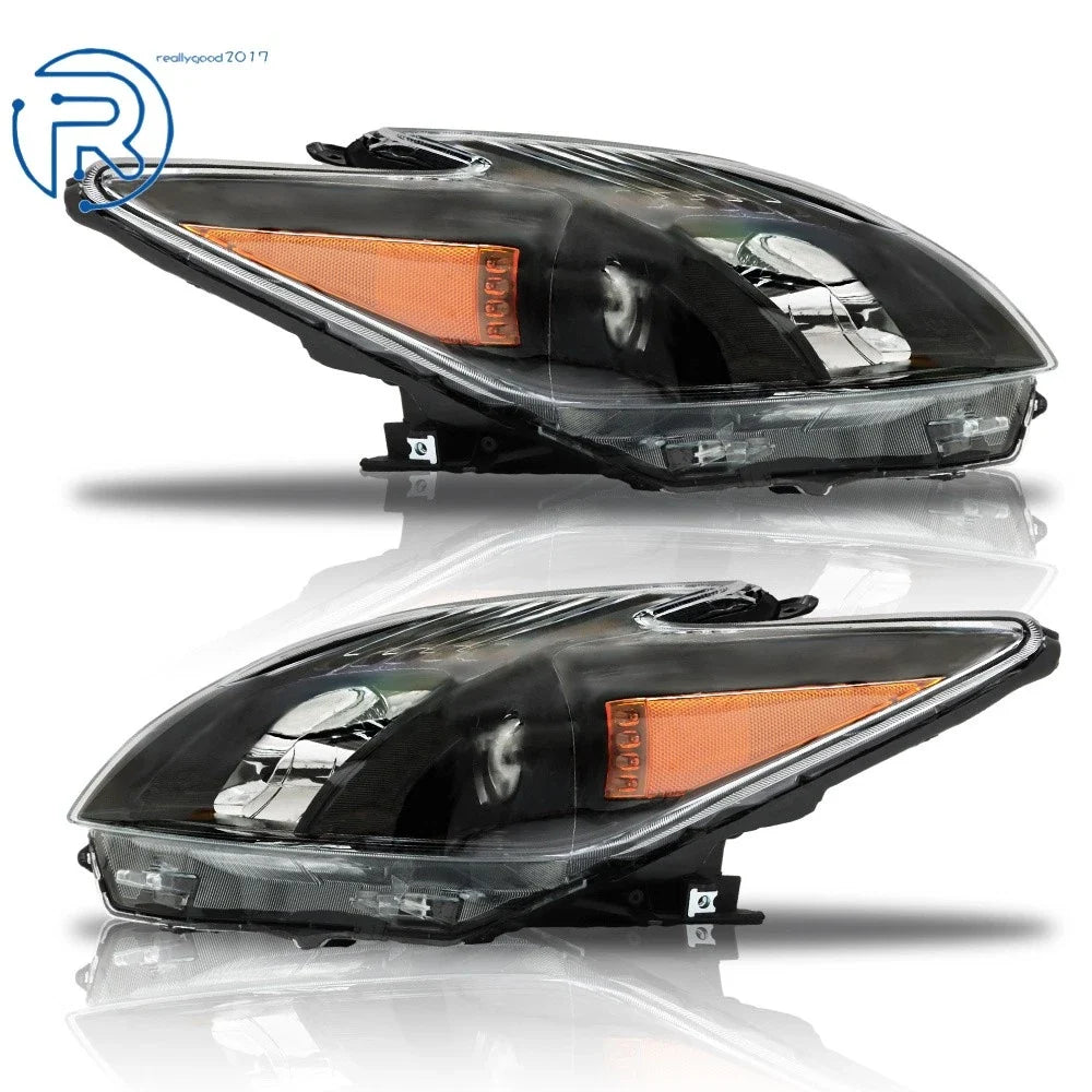 Set of 2 Halogen Black Headlight Assembly for Toyota Prius (2012–2015)