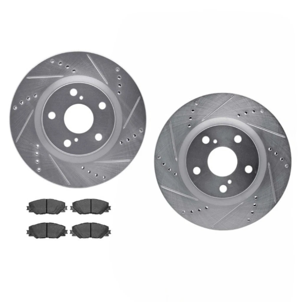 Rotor Set with Brake Pads for Toyota Matrix (2009–2013) ALX-PAU-DF-7512-76159-CLA7