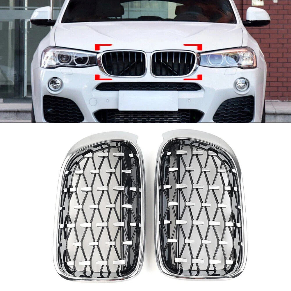 1 Pair Front Bumper Kidney Grille for BMW X3 F25 X4 F26 (2014–2017)