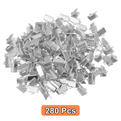 280Pcs Ribbon Crimp Clamp Ends for Bookmark Pinch (10mm)