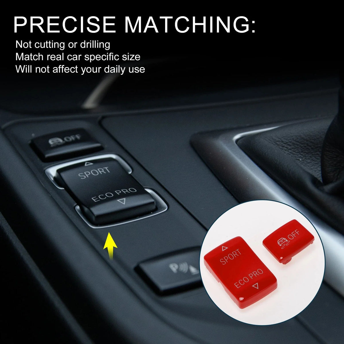 2X Central Control Sport Ecopro Off Button Cover for BMW 1 2 3 5 Series (2011–2020)